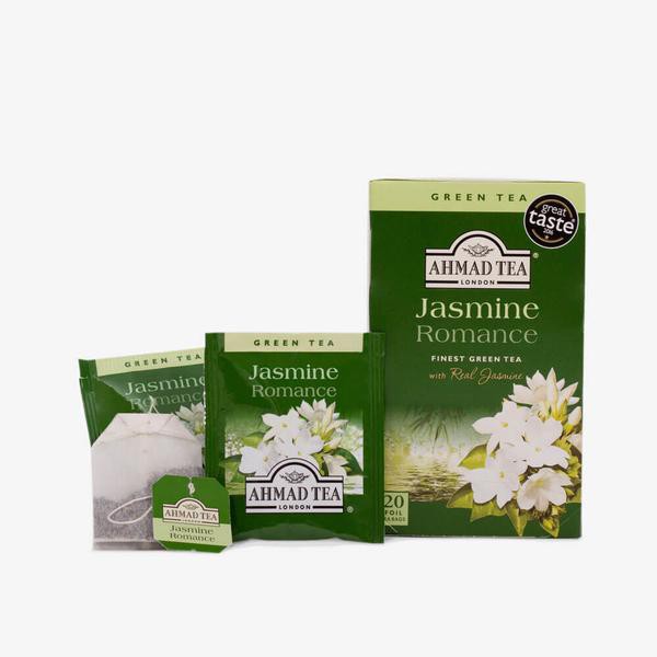 Trà xanh Hoa Nhài Ahmad 40g (túi lọc có bao thiếc - 20 túi/hộp) - Jasmine Romance