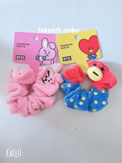 (Sẵn Tata, Mang) Scrunchies BT21 | Cột tóc chính hãng