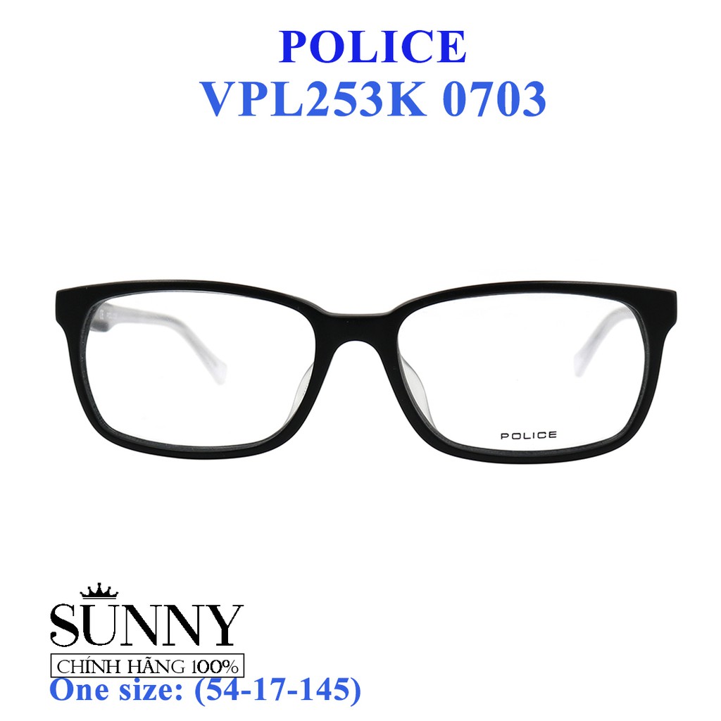 Gọng kính thời trang chính hãng Police VPL253K , thiết kế dễ đeo bảo vệ mắt
