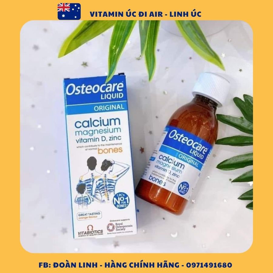 Canxi nước Osteocare Original Liquid, Anh (200ml) bổ sung canxi và d3 cho bé 3 tuổi đến 10 tuổi, người lớn và bà bầu