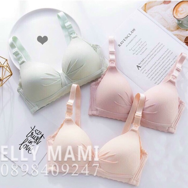 ( 40kg - 95kg ) Áo Ngực Bầu Và Sau Sinh Tăm Nơ , Không Gọng , Cúc Mở Tiện Lợi , Thoáng Khí , Form Dễ Mặc