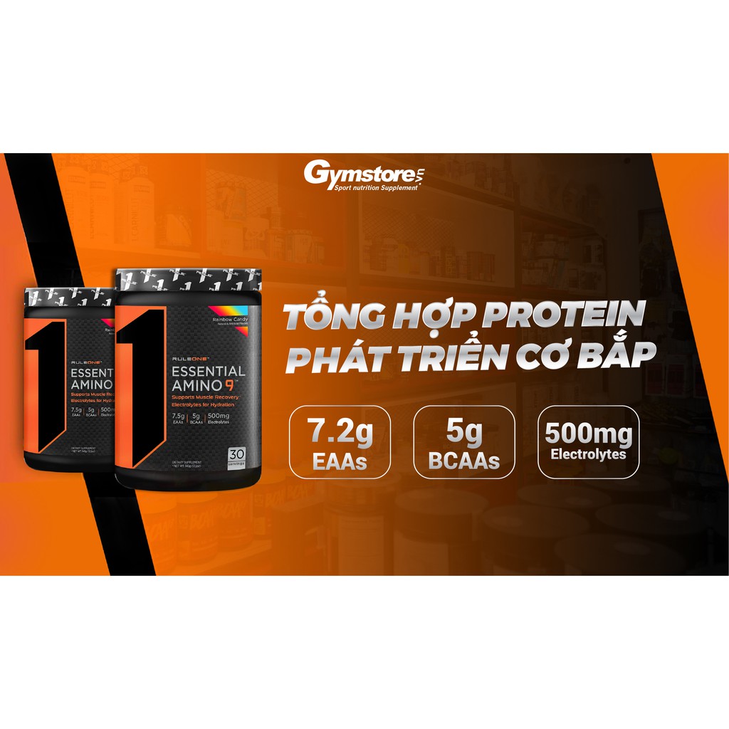 Bột Rule 1 EAA Essential Amino 9  - Phục hồi và phát triển cơ bắp nhập khẩu Mỹ - Gymstore