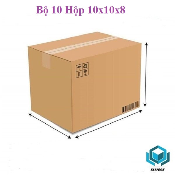 Fastbox - Bộ 10 Thùng Carton 10x10x8 Cm Hộp Carton Giá Rẻ
