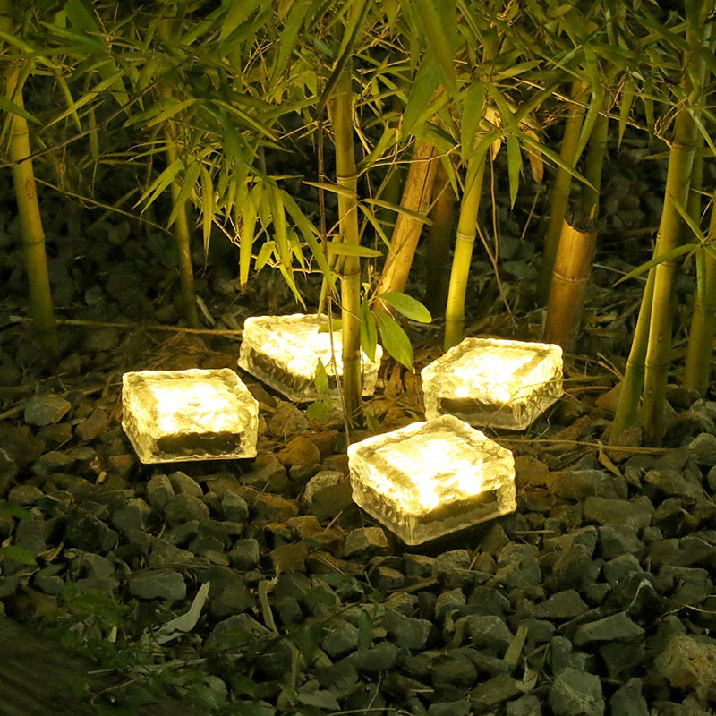 Đèn LED Hình Viên Gạch Năng Lượng Mặt Trời Trang Trí Sân Vườn/ Cầu Thang/ Lối Đi Ngoài Trời Tiện Dụng