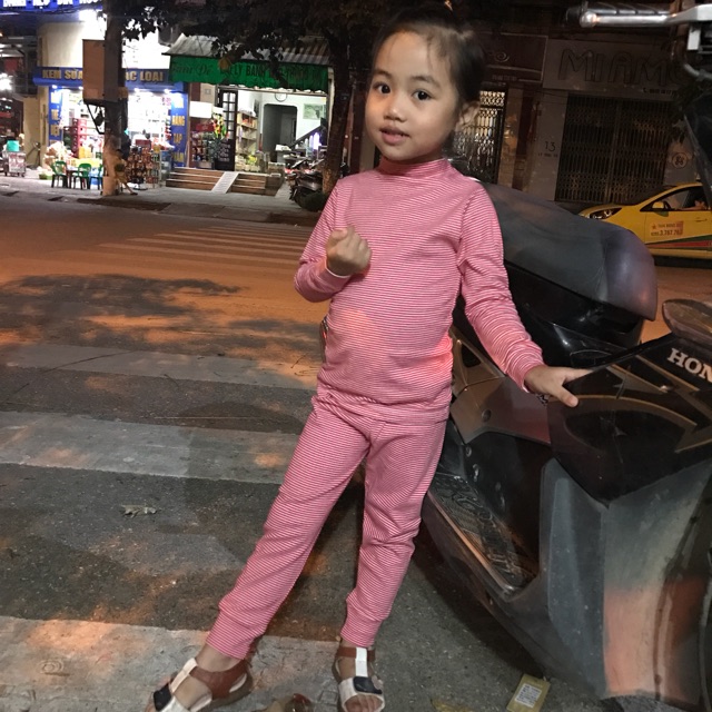 Bộ cotton len cổ 3 phân