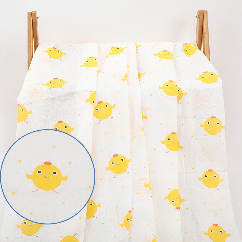 2 LỚP - Khăn Tắm Cho Bé Sợi Bông dày dặn đa năng Muslin swaddle cho bé kích thước 1m2x1m1