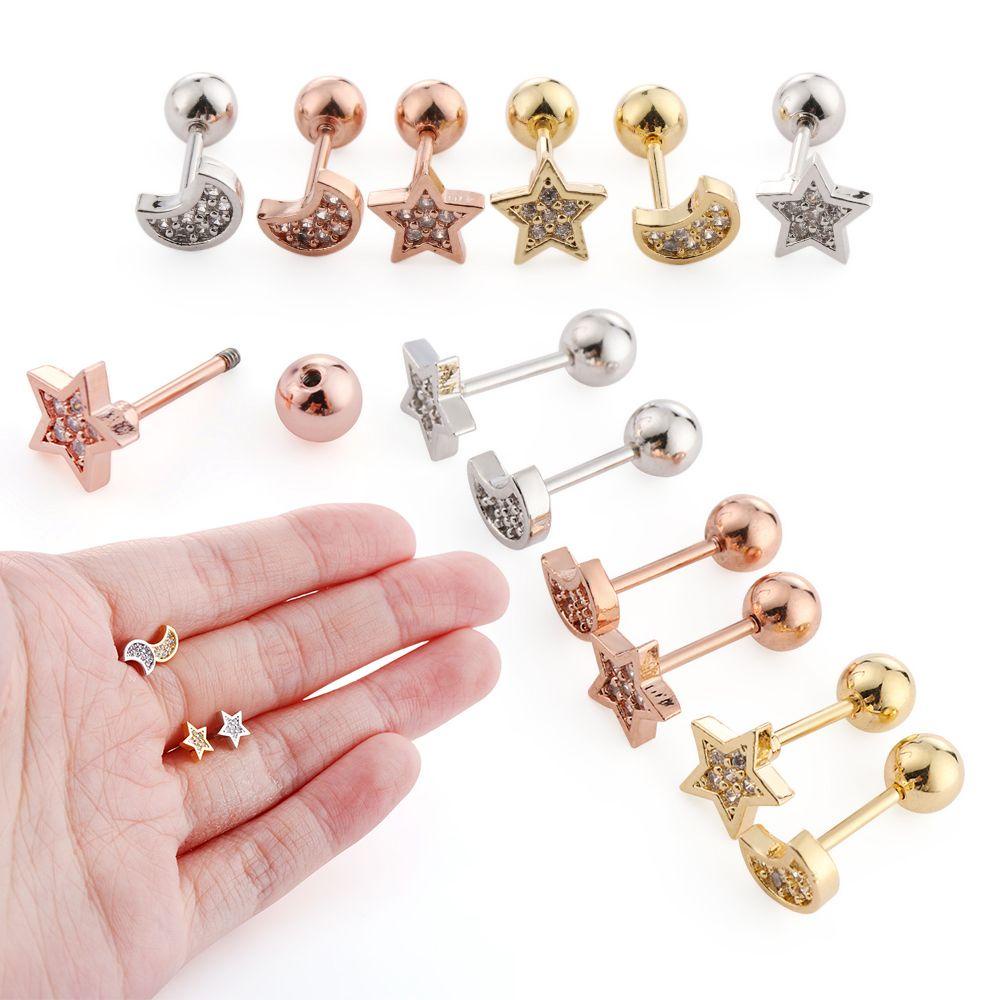 Khuyên Xỏ Sụn Tai Bằng Thép Phẫu Thuật Thời Trang