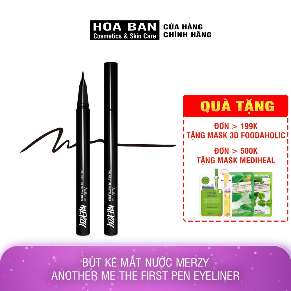 Bút Kẻ Mắt Nước Chống Trôi Merzy Another Me The First Pen Eyeliner màu đen 0,5g