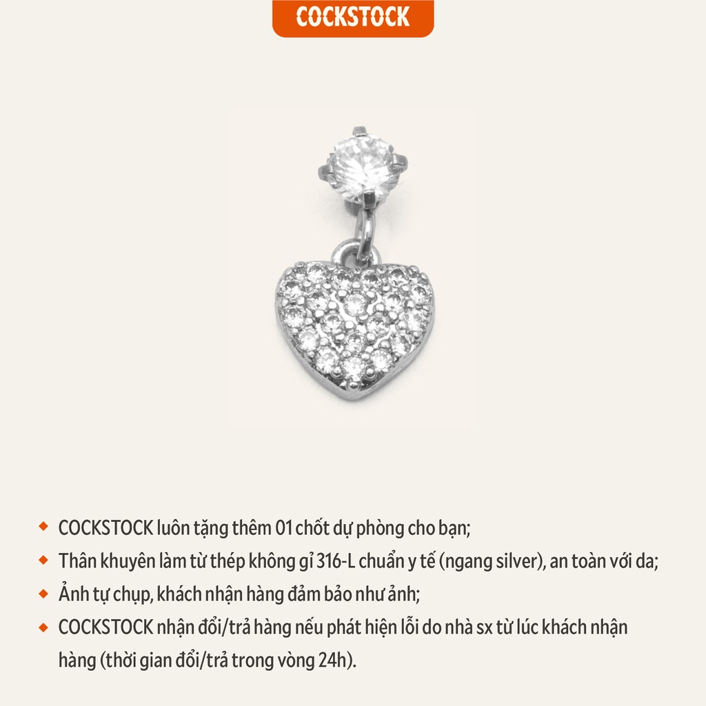 Khuyên tai thả Blink Heart Drop CockStock