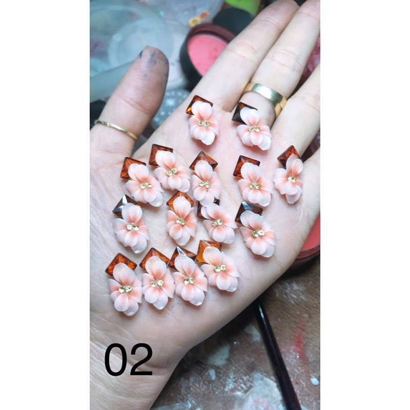 Hoa bột nail (hoa thược dược ôm đá) SHOP NAIL HUYỀN ANH