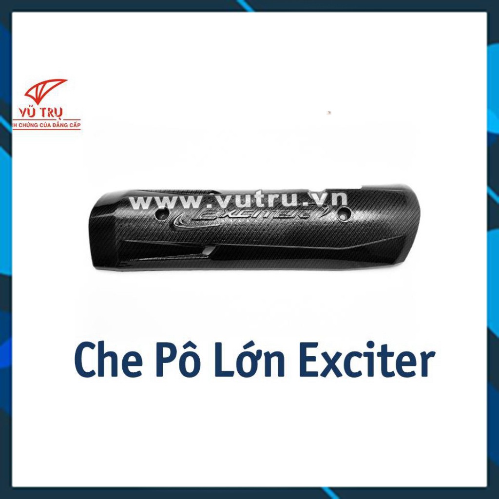 [CỰC RẺ] Che pô lớn Exciter 150 carbon, xi trắng