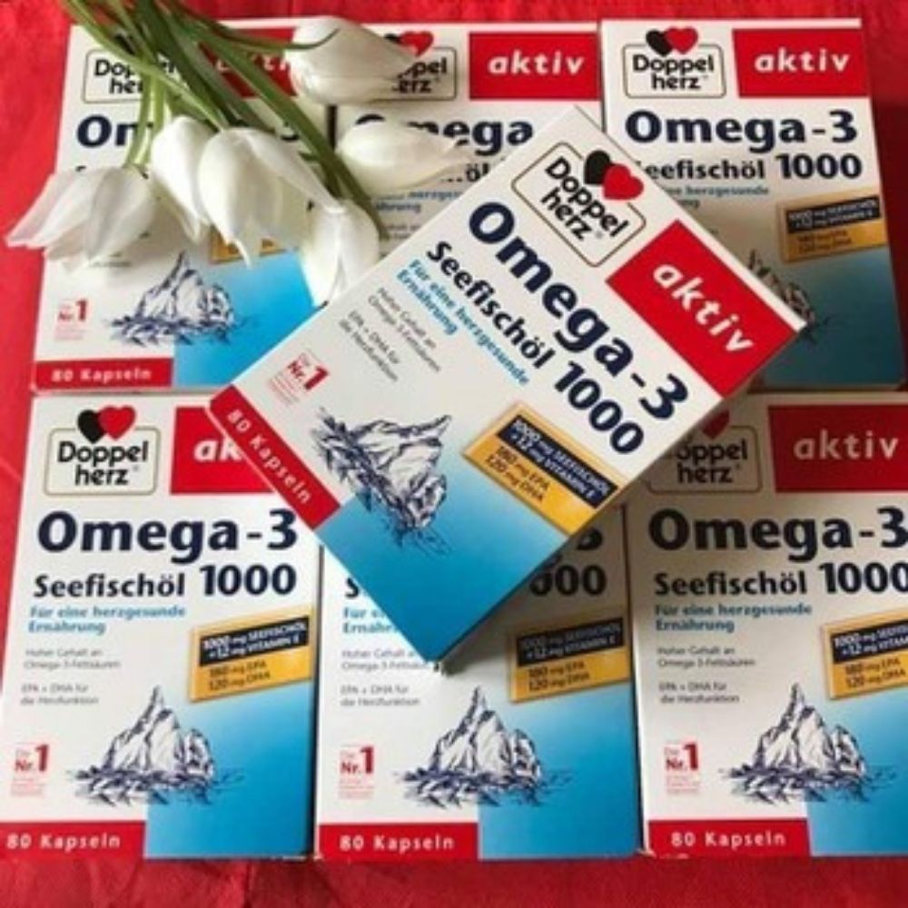 Dầu cá bổ mắt đẹp da của Đức Omega 3 Doppelherz seefischol 1000mg + vitamin E