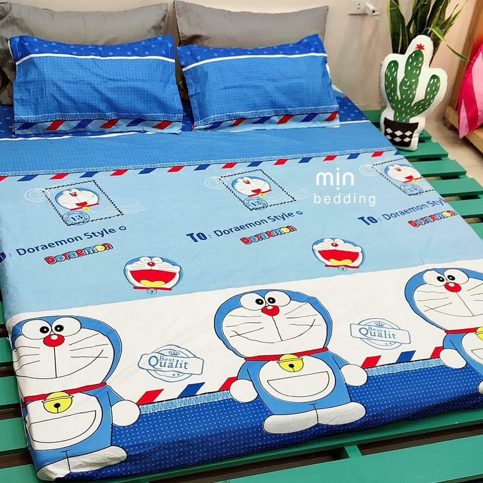 (Xả Kho) Bộ Ga Gối Kèm Vỏ Gối Nằm Mẫu Chó Xám (Được Chọn Mẫu)