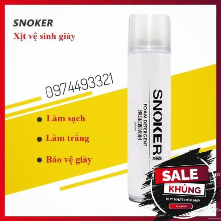 Xịt đánh giày, tẩy giày trắng, xịt bọt tuyết chuyên dụng SNOKER