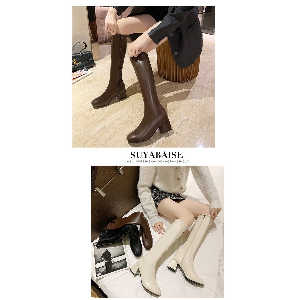 Bốt đùi nữ, boots đùi nữ da lì MITASHOP mã BODU44 gót 6cm - Hàng QCCC | BigBuy360 - bigbuy360.vn