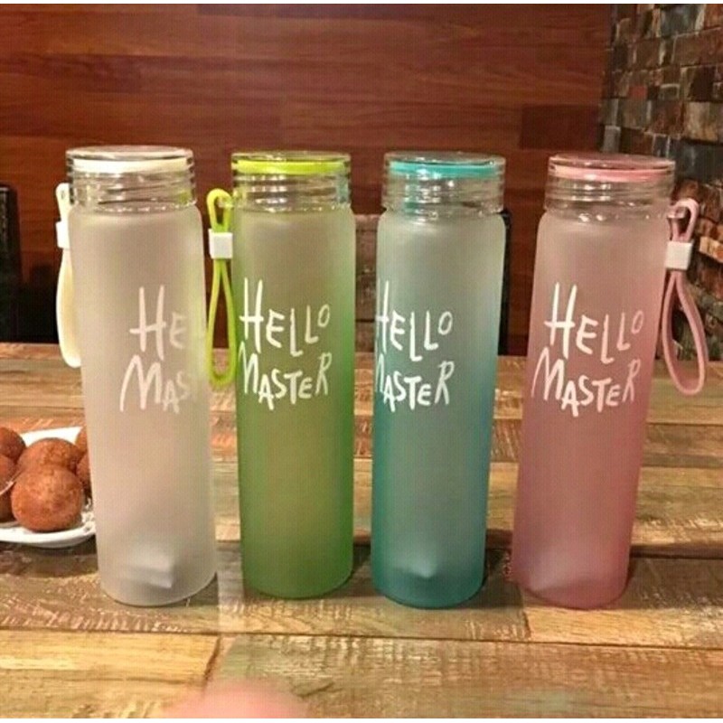 Bình nước thủy tinh Hello Master 480ml