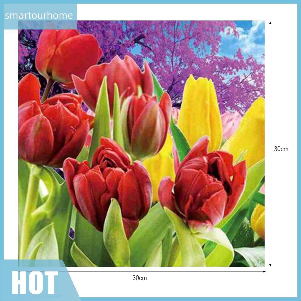 Tranh Thêu Chữ Thập Hình Hoa Tulip 5d