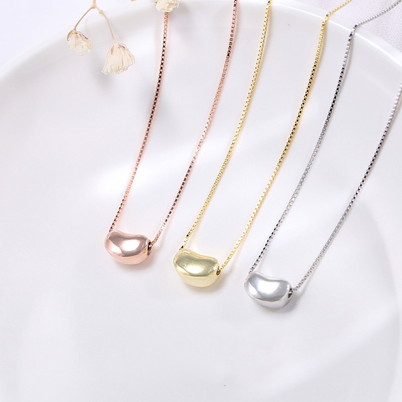 Dây Chuyền Nữ Bạc S925 1 Viên Đậu VCVAA368.  Vòng Cổ Nữ Bạc 20Silver