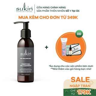 Sữa Rửa Mặt Sukin Oil Balancing Plus Charcoal Purifying Gel Cleanser 125ml