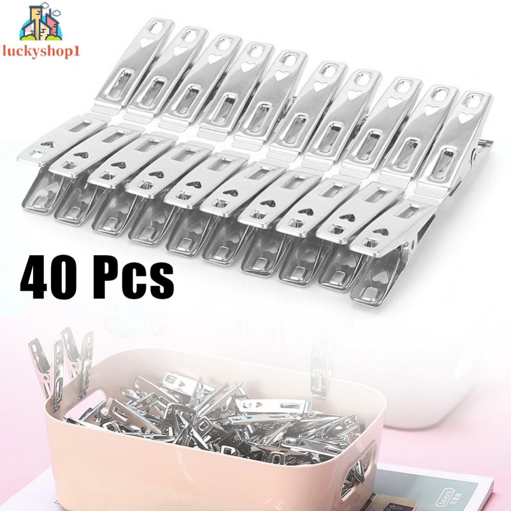 Set 40 Kẹp Vải Co Giãn Bằng Thép Không Gỉ Chất Lượng Cao