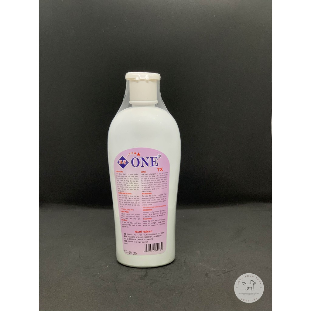 Sữa tắm One 7x làm hết ghẻ, xà mâu, ve, nấm da, ngứa, rụng lông dành cho thú cưng 550ml