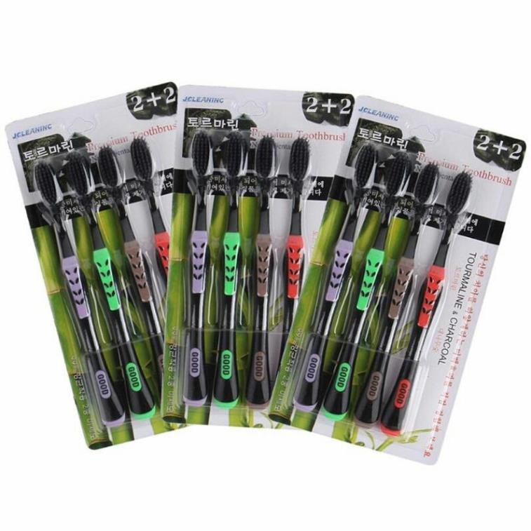 Combo sỉ 4 Bàn Chải Đánh Răng Nano than tre Hàn Quốc Thông Minh