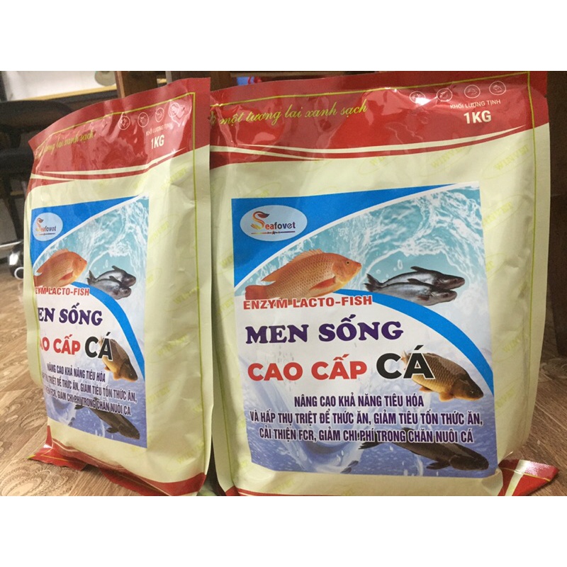 Men tiêu hoá cá cao cấp 1kg bổ sung lợi khuẩn tăng cường hấp thu thức ăn, giảm bệnh đường tiêu hoá, hỗ trợ vỗ béo cá
