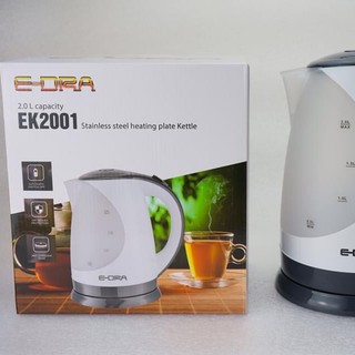 FREE SHIP - Ấm Siêu Tốc - Edra EK2001 2L Nhựa Siêu Bền Chịu Nhiệt Màu Trắng Đun Nước Siêu NHANH - Kingzone