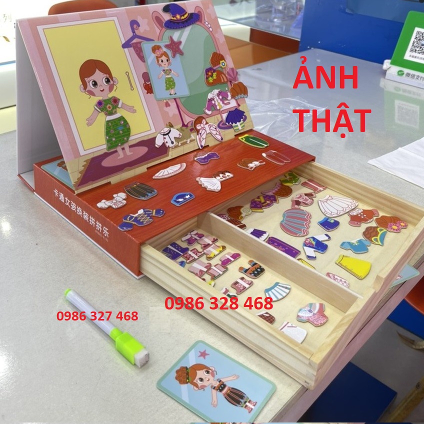 Đồ Chơi Ghép Hình Thiết Kế Thời Trang Công Chúa: Bằng Gỗ &Nam Châm-  Nhiều Chủ Đề Cho Bé Sáng Tạo