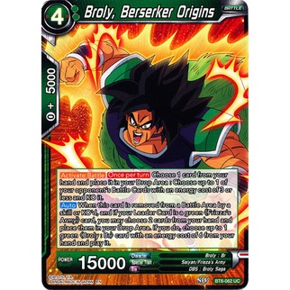 Thẻ bài Dragonball - TCG - Broly, Berserker Origins / BT6-062'