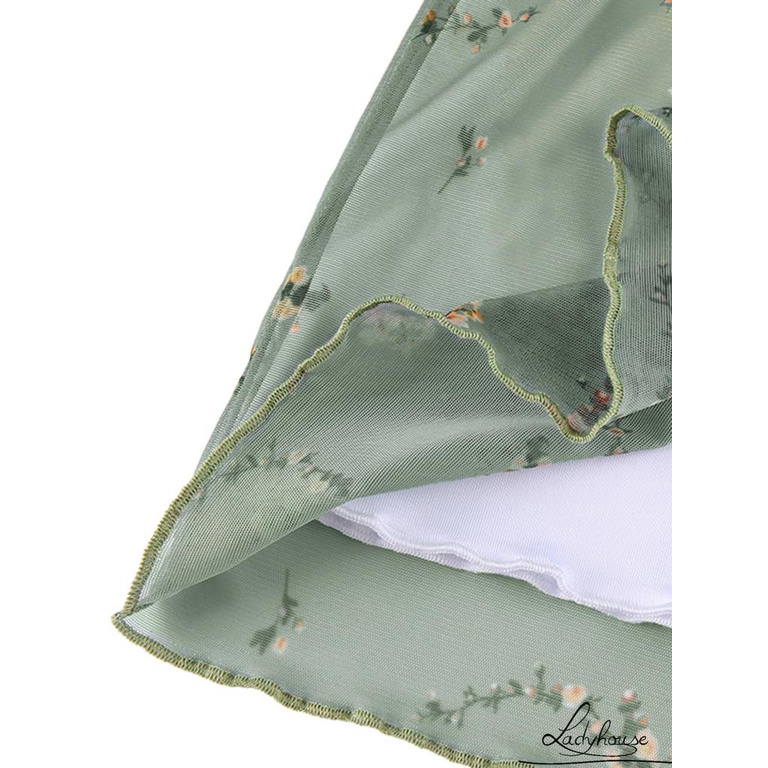 Chân Váy Bút Chì Lưng Cao Phối Lưới In Họa Tiết Hoa Phong Cách Cổ Điển Thời Trang Cho Nữ