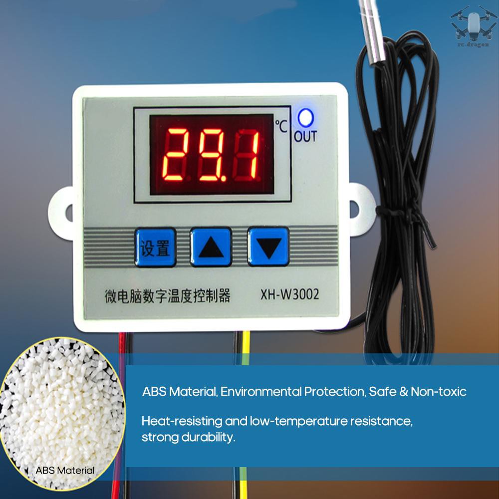 drag-XH-W3002 Intelligent Led Digital Microcomputer Temperature Controller Mini Thermostat Switch with Water-resistant Sensor Probe