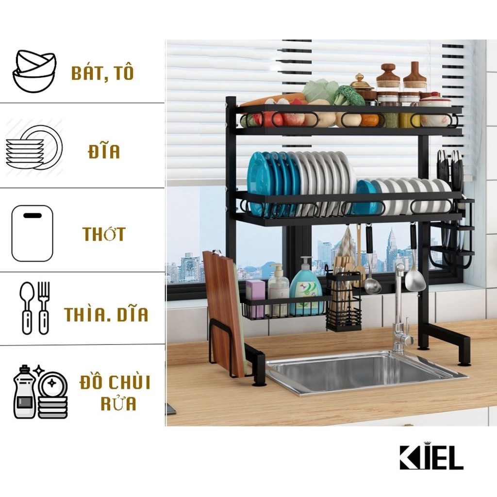 Kệ để bát chén đĩa đũa dao thớt inox 304 thông minh kiểu mới TAM HIỆP STORE, Bảo hành 12 tháng