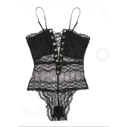 Áo Liền Thân Nữ Bodysuit 2 Dây Ren Sexy Xẻ Ngực Đan Lỗ Phía Trước | BigBuy360 - bigbuy360.vn