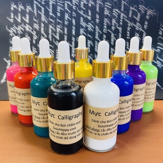 Mực Nhiều Màu Dùng Để Viết Chữ Đẹp Calligraphy, Drawing Tặng Lọ Thủy Tinh Chiết Mực