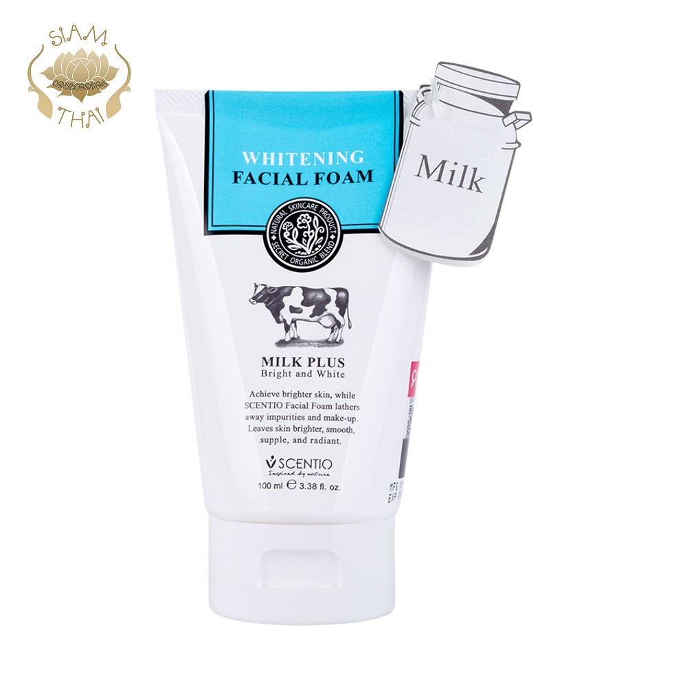 Sữa rửa mặt tạo bọt dưỡng trắng và trẻ hoá da Scentio Milk Plus 100 ml Beauty Buffet