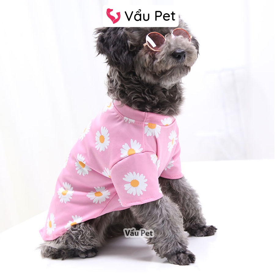 Áo cho chó mèo Thun hoa cúc - Quần áo cho chó poodle, con, lớn, mèo, thú cưng Vẩu Pet Shop