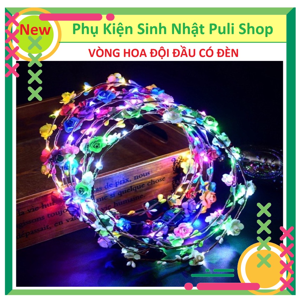 Vòng Hoa Đội Đầu Có Đèn Cho Phụ Dâu Bưng Quả, Bê Tráp - Phụ Kiện Cưới