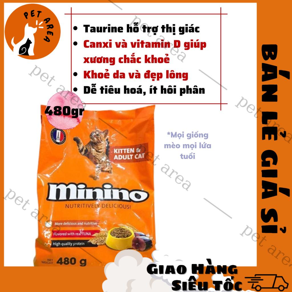 [Chính hãng][Date xa][Hỏa tốc]Thức Ăn Cho Mèo Minino Tuna Gói 480g Vị Cá Ngừ Cho Mèo Trưởng Thành
