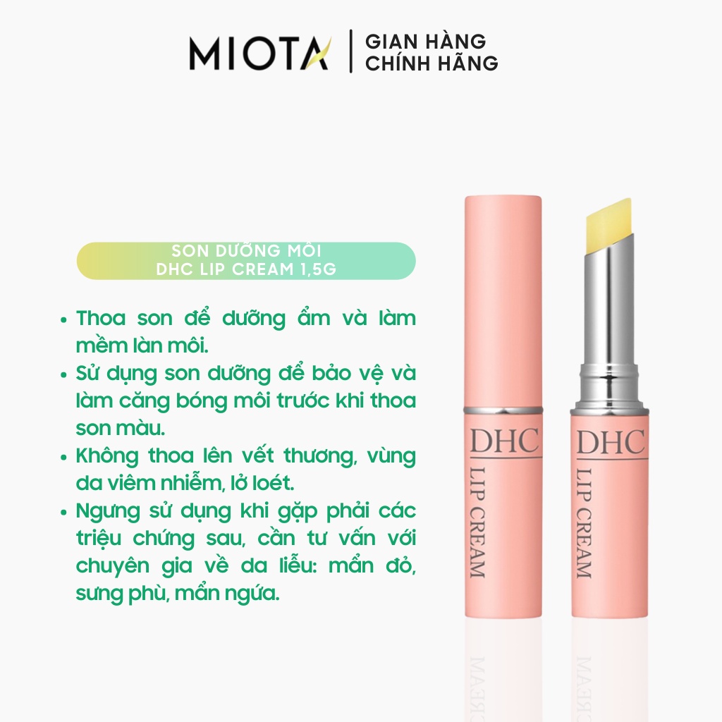 Son dưỡng môi DHC Lip Cream 1,5g, dưỡng ẩm, làm mềm môi, ngừa thâm môi