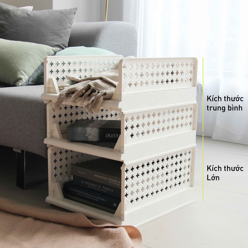 Kệ đựng đồ đa năng Oliving size trung bình-Combo 4 cái