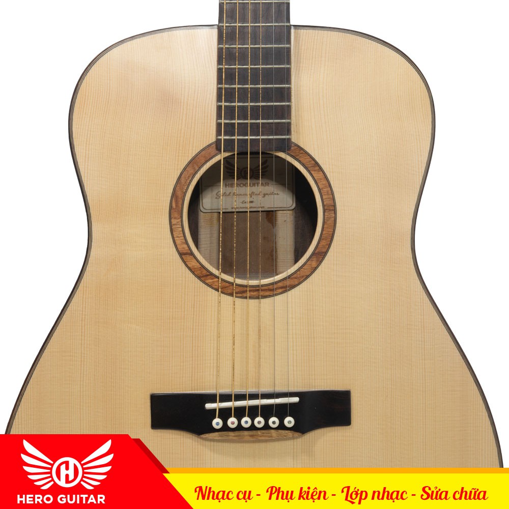 Guitar acoustic A6 ( tặng full phụ kiện) đàn guitar  acoustic gỗ điệp nguyên tấm, rẻ, xịn, mịn- Hero Guitar Đà Nẵng.