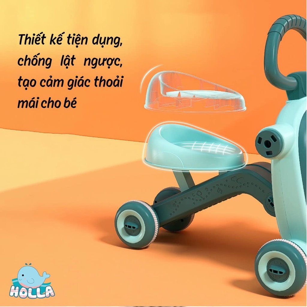 Xe Tập đi kiêm Chòi chân và Scooter đa năng 3in1 HOLLA HL- 02153 tích hợp đồ chơi cho bé | Xe tập đi đa năng