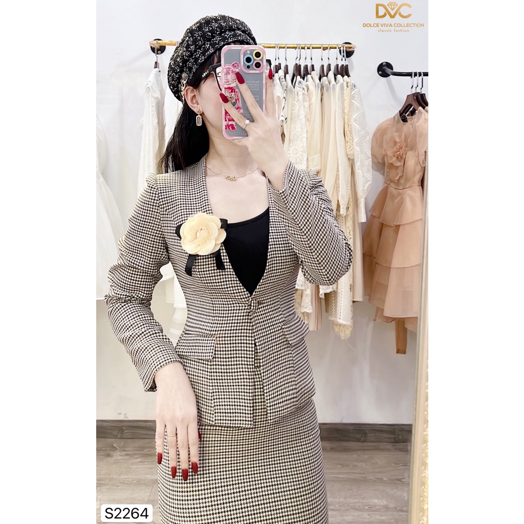 Set vest kẻ chân váy bút chì S2264 - DOLCE VIVA COLLECTION | BigBuy360 - bigbuy360.vn