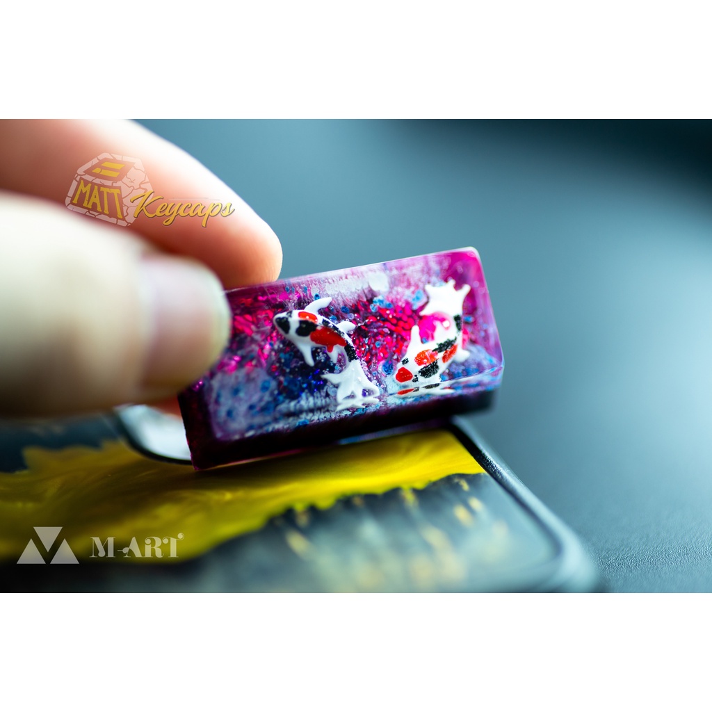 Keycap artisan cá koi 2U trang trí bàn phím cơ