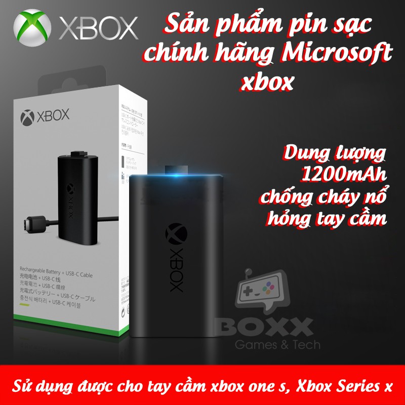 Pin sạc xbox chính hãng cho tay cầm xbox one s, xbox series x, pin xbox chính hãng