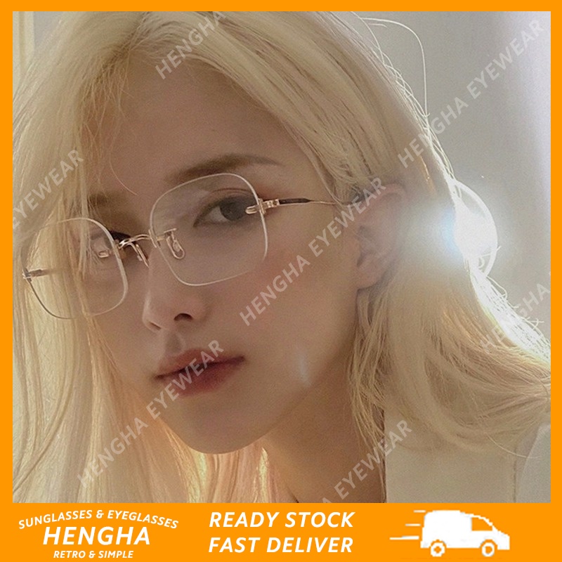 Kính mát không viền chống ánh sáng xanh phong cách Hàn Quốc cho nữ