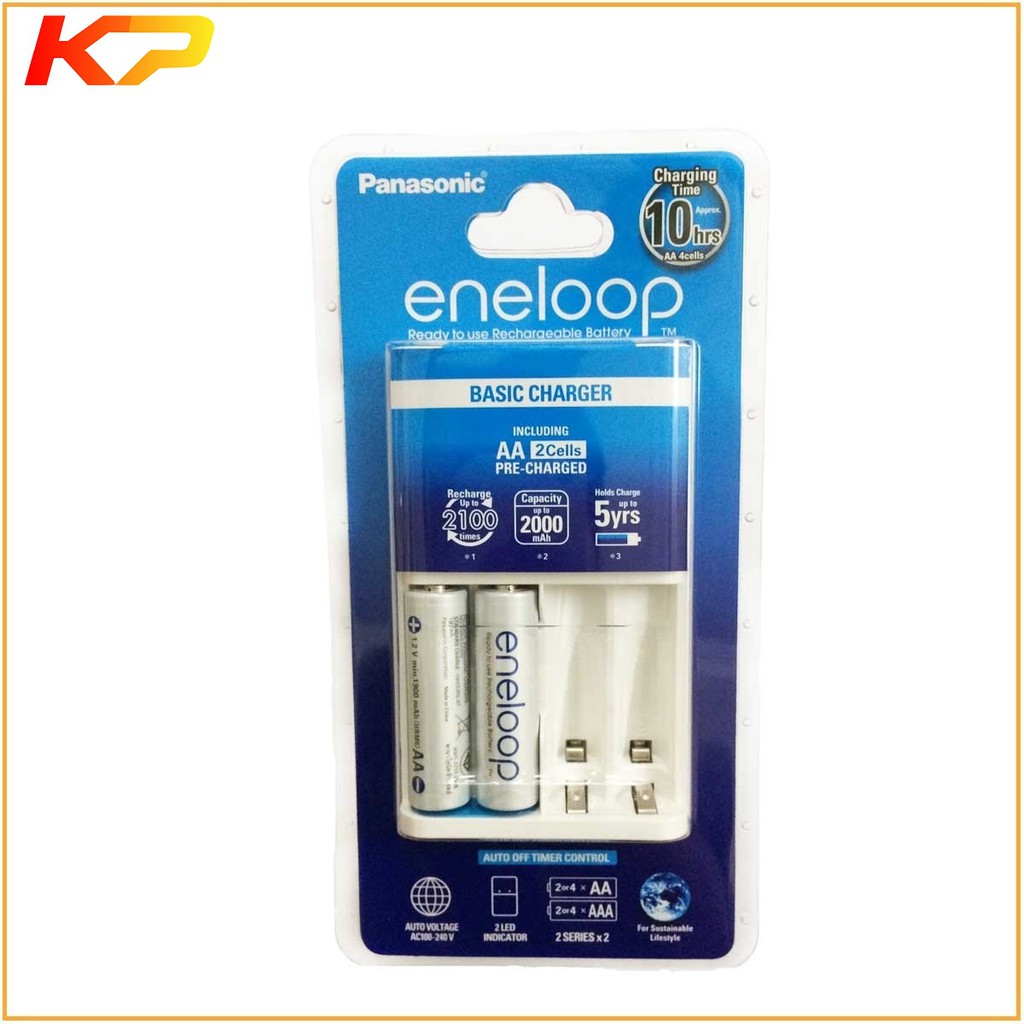 2 máy sạc kèm 2 pin AA 2000mah Eneloop panasonic BQ-CC51E