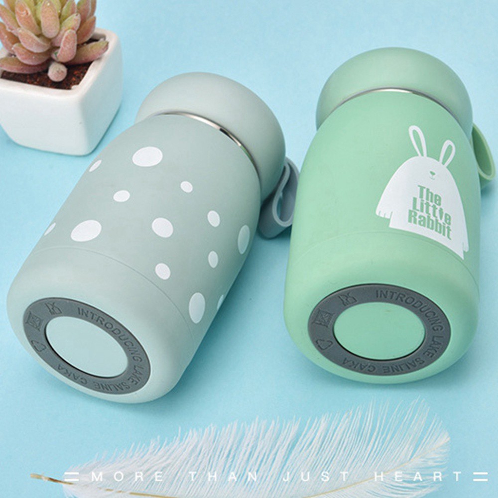 THERMOS Bình Nước Giữ Nhiệt Bằng Thép Không Gỉ 304 Dung Tích 350ml Hình Thú Dễ Thương