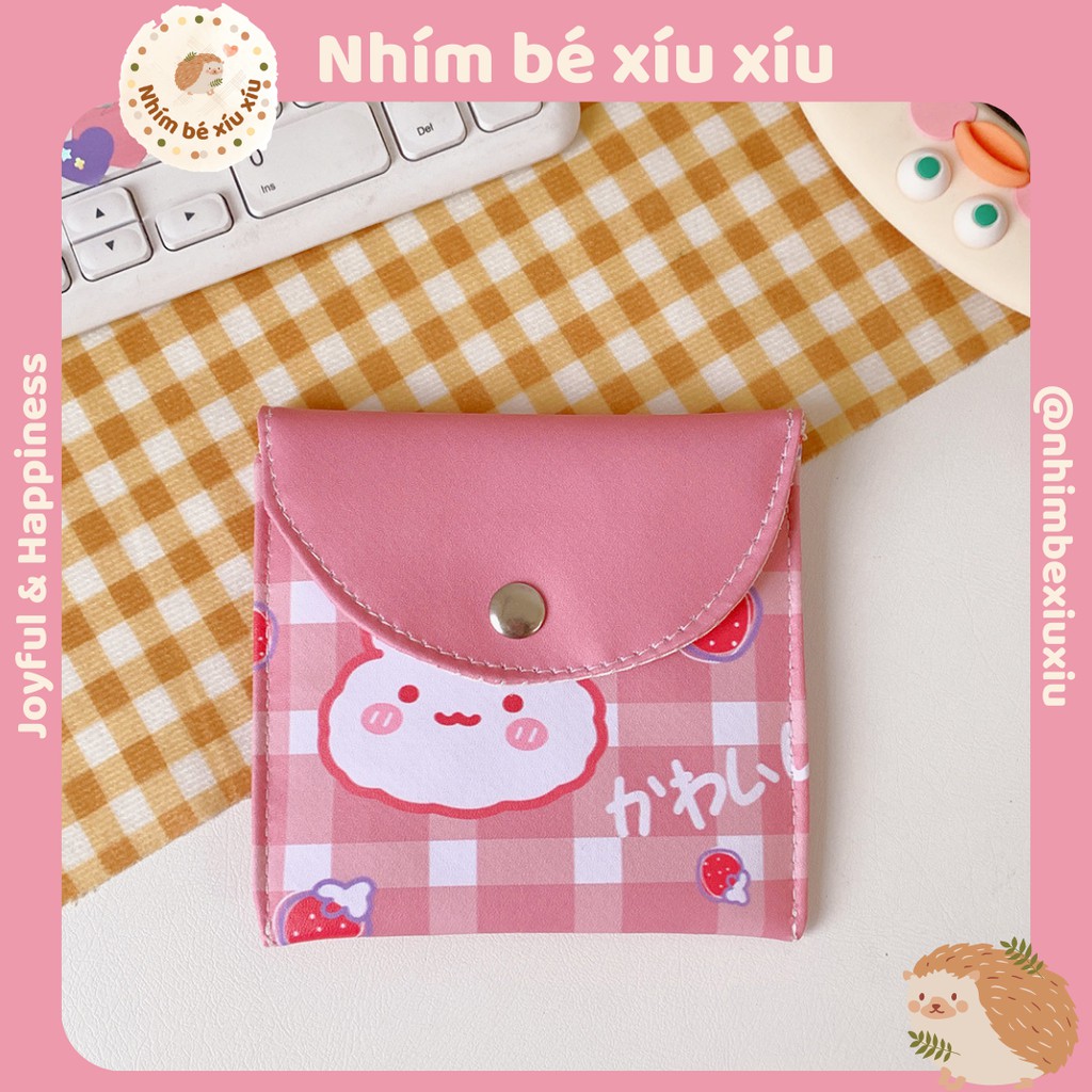 Túi cúc bấm ví mini đựng đồ cá nhân cute tiện lợi